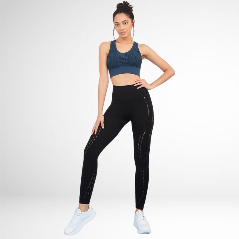 Bustieră sport damă push-up material elastic Albastru – FITINT 018 2025 3