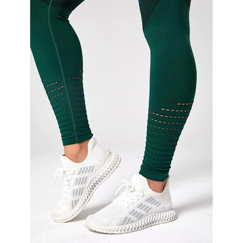 Colanți sport damă fără cusături talie înaltă Verde – FITINT 022 2025 4