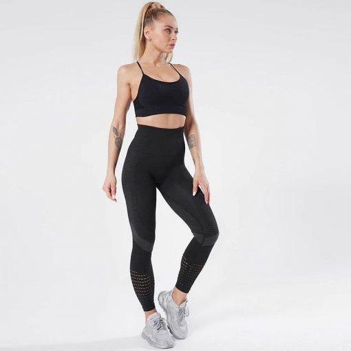 Colanti fara cusaturi FITINT Seamless Connect talie inalta Negru 2023 9