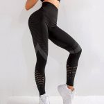 Colanți sport damă fără cusături talie înaltă Negru – FITINT 041 2025 29
