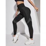 Colanți sport damă fără cusături talie înaltă Negru – FITINT 041 2025 27