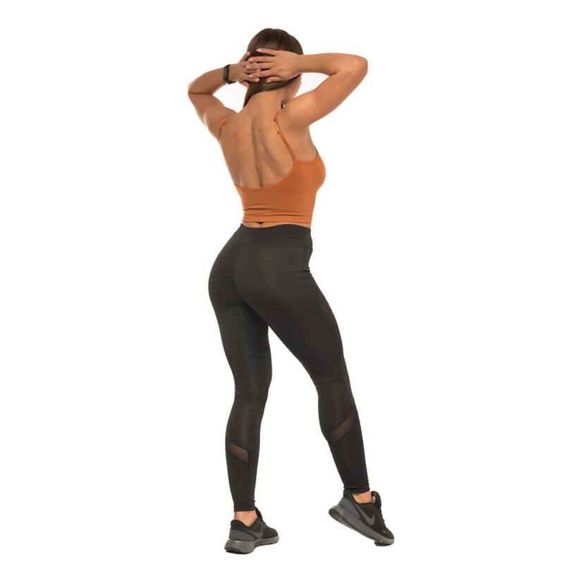 Bustieră sport damă push-up material elastic Portocaliu – FITINT 047 2025 6