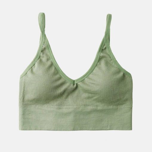 Bustiera Cu Spate Decupat FITINT Backless Verde 2024 6