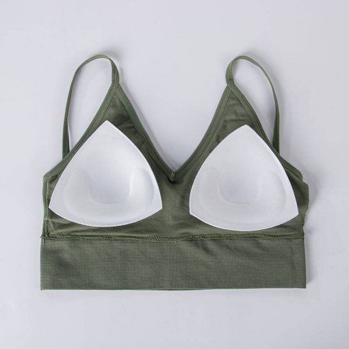 Bustiera Cu Spate Decupat FITINT Backless Verde 2024 8