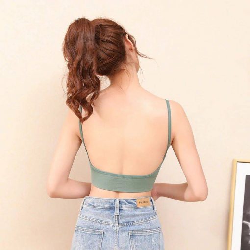 Bustiera Cu Spate Decupat FITINT Backless Verde 2024 4