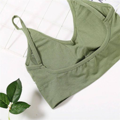 Bustiera Cu Spate Decupat FITINT Backless Verde 2024 11