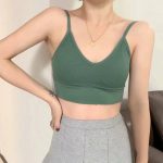 Bustiera Cu Spate Decupat FITINT Backless Verde 2024 27