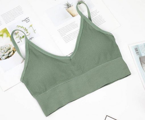 Bustiera Cu Spate Decupat FITINT Backless Verde 2024 5