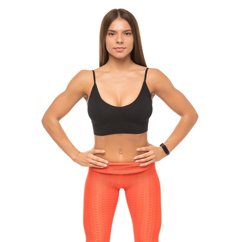 Bustieră sport damă material elastic Negru – FITINT 054 2025 5