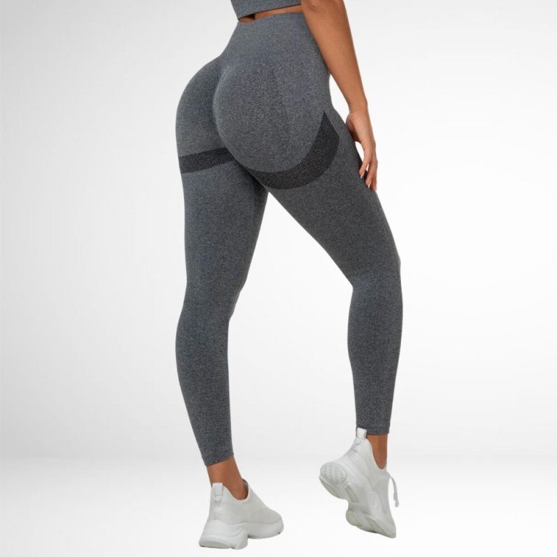 Colanți sport damă push-up talie înaltă Gri – FITINT 046 2025 3
