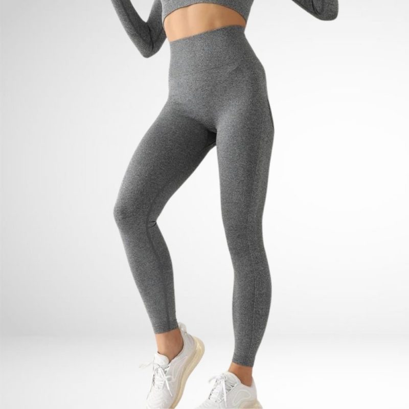 Colanți sport damă push-up talie înaltă Gri – FITINT 046 2025 4