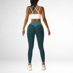 Colanti modelatori push up FITINT Stellar cu talie inalta Verde 2024 17