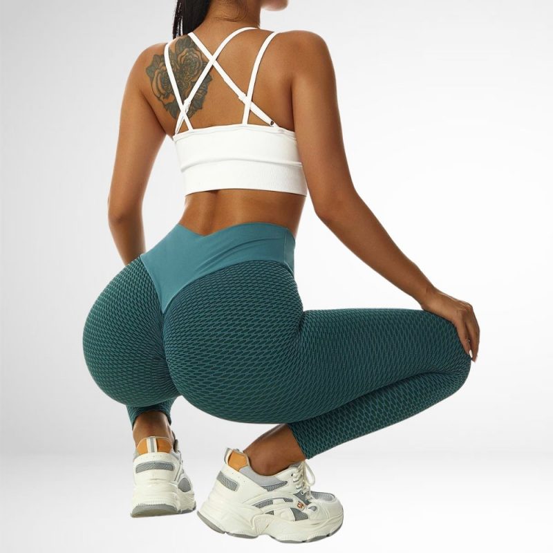 Colanți sport damă push-up talie înaltă Verde – FITINT 062 2025 3