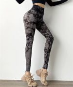 Colanti push up FITINT Onyx Tie Dye cu talie inalta Gri 2023 27