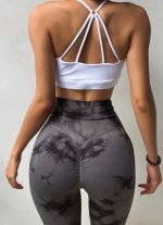 Colanți sport damă fără cusături push-up talie înaltă Gri – FITINT 086 2025 33