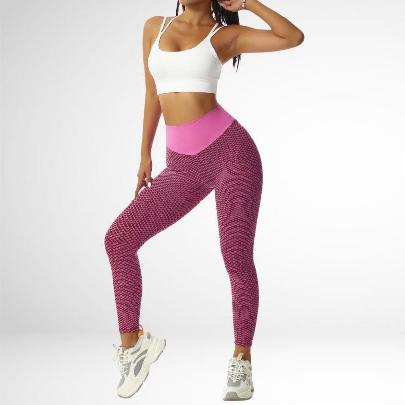 Colanți sport damă push-up talie înaltă Roz – FITINT 096 2025 4