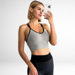 Bustieră sport damă push-up material elastic Gri – FITINT 109 2025 9