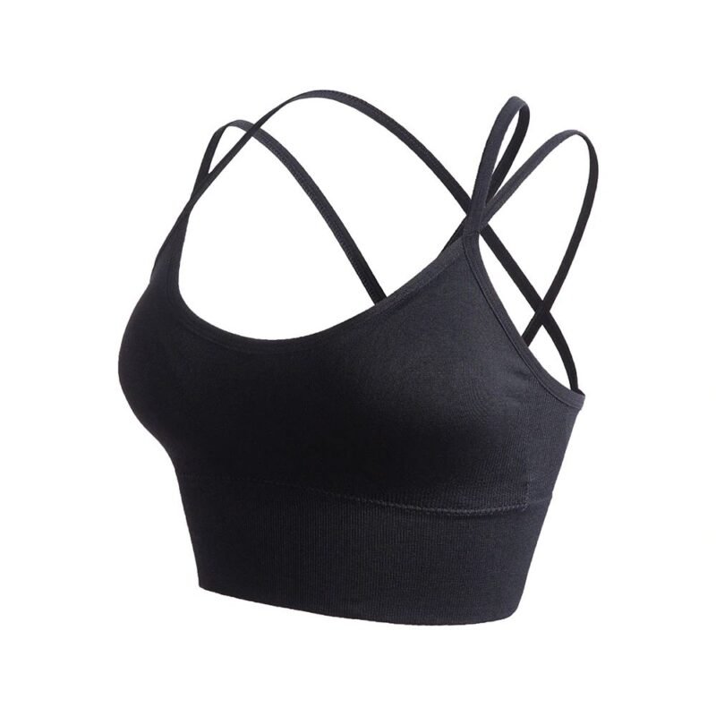 Bustieră sport damă material elastic Negru – FITINT 103 2025 7