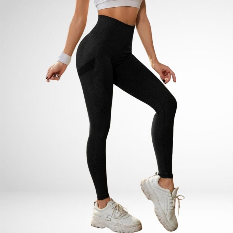 Colanți sport damă push-up talie înaltă Negru – FITINT 111 2025 5