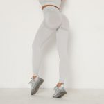 Colanți sport damă push-up talie înaltă Alb – FITINT 114 2025 22
