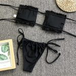 Costum de baie damă fără bretele cu burete 2 piese Negru – FITINT 101 2025 20