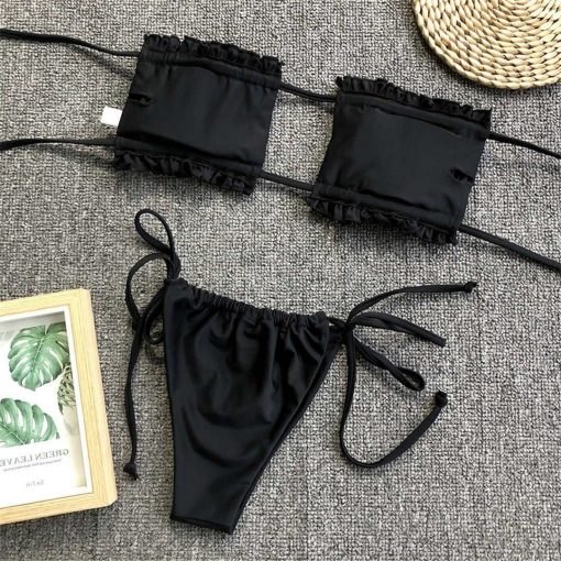 Costum de baie Bikini Push Up FITINT Joy 2 piese Negru 2023 4
