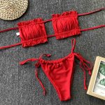 Costum de baie damă fără bretele cu burete 2 piese Rosu – FITINT 100 2025 30
