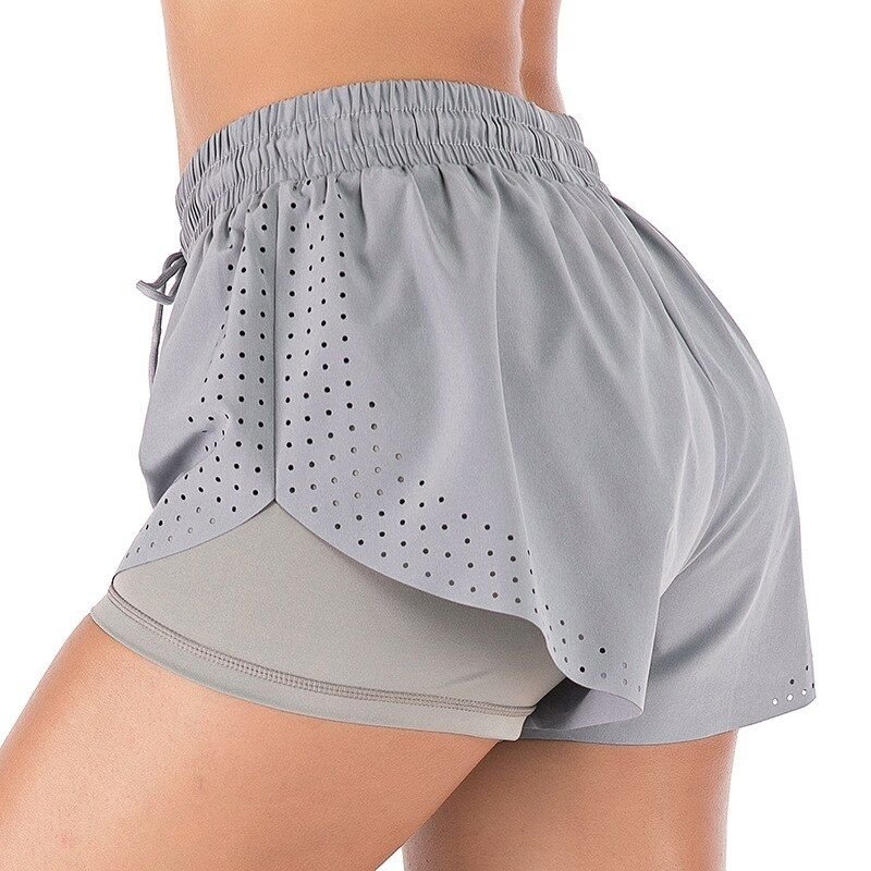 Pantaloni scurti cu colanti compresivi integrati dama FITINT Grace Grey 2023 26