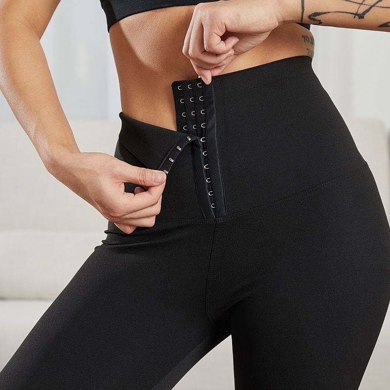 Colanti elastici FITINT Unique cu corset modelator in talie Negru 2023 11