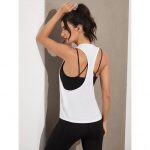 Tricou dama sport FITINT String cu spate decupat Alb 2025 9