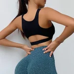 Bustiera Sport push up FITINT Wicked cu decolteu rotund Negru 2023 30