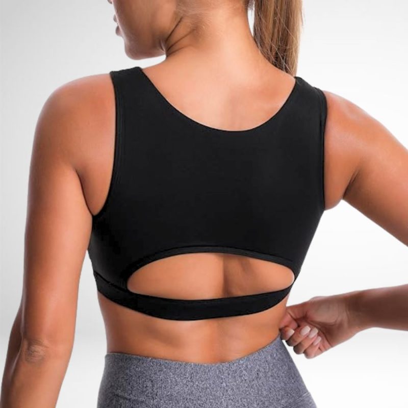 Bustiera Sport push up FITINT Wicked cu decolteu rotund Negru 2025 2
