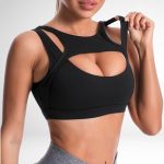 Bustiera Sport push up FITINT Wicked cu decolteu rotund Negru 2024 13