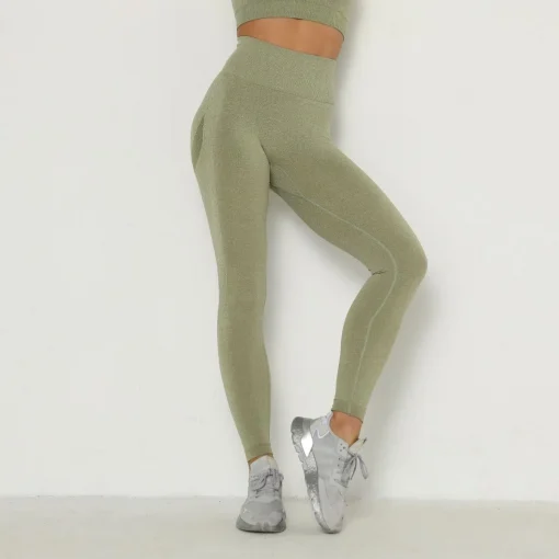 Set Fitness fara cusaturi FITINT Dynamic 2 piese Verde 2023 9