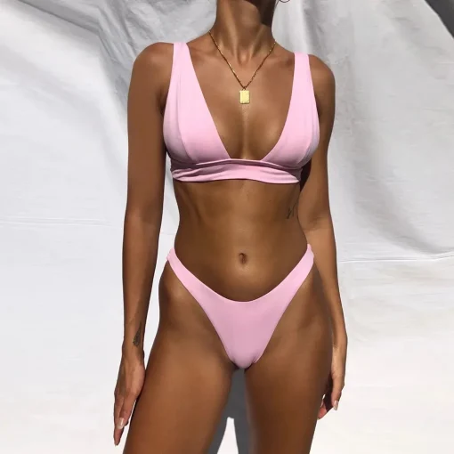 Costum de baie push up FITINT Damona 2 piese Roz 2023 2