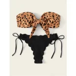 Costum de baie push up FITINT Thera 2 piese Bikini Animal Print 2024 5