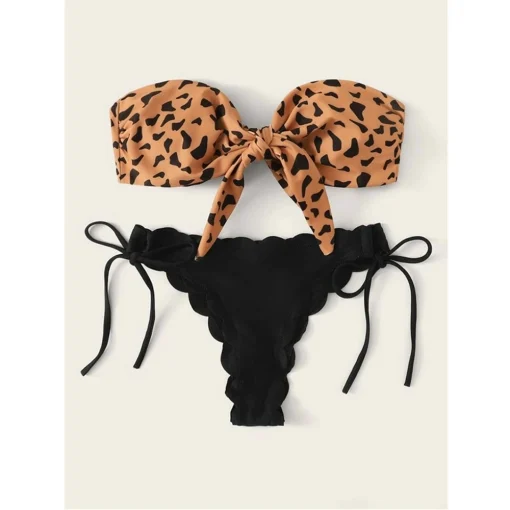 Costum de baie push up FITINT Thera 2 piese Bikini Animal Print 2023 1