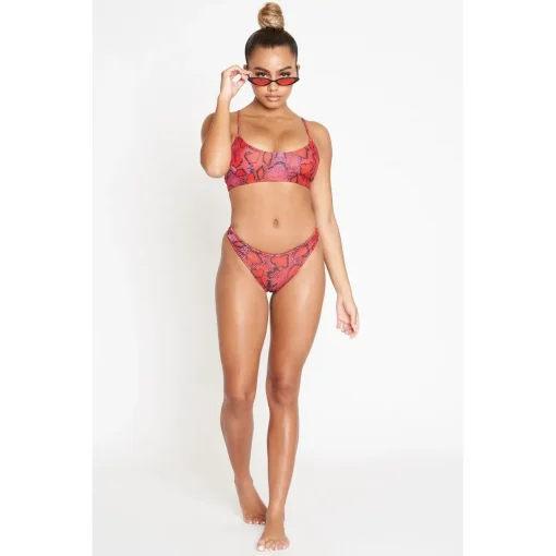 Costum de baie 2 piese FITINT Venom brazilian bikini Rosu 2024 5