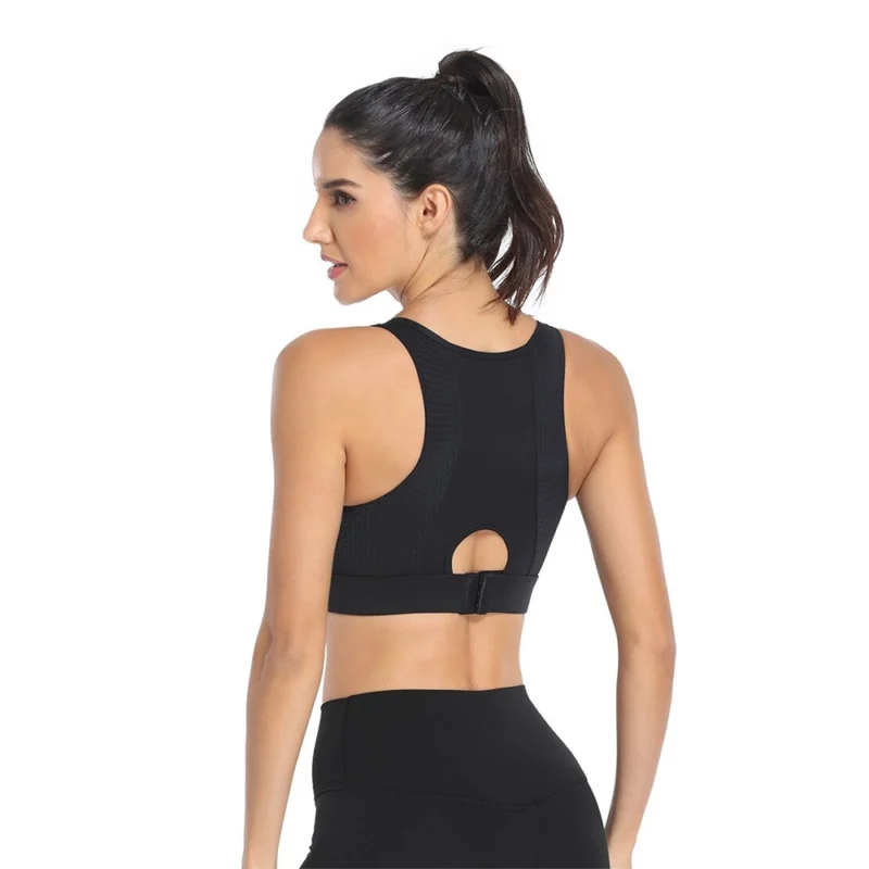 Bustieră sport damă push-up material elastic Negru – FITINT 160 2025 9