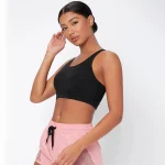 Bustieră sport damă push-up material elastic Negru – FITINT 160 2025 23