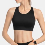 Bustieră sport damă push-up material elastic Negru – FITINT 160 2025 15