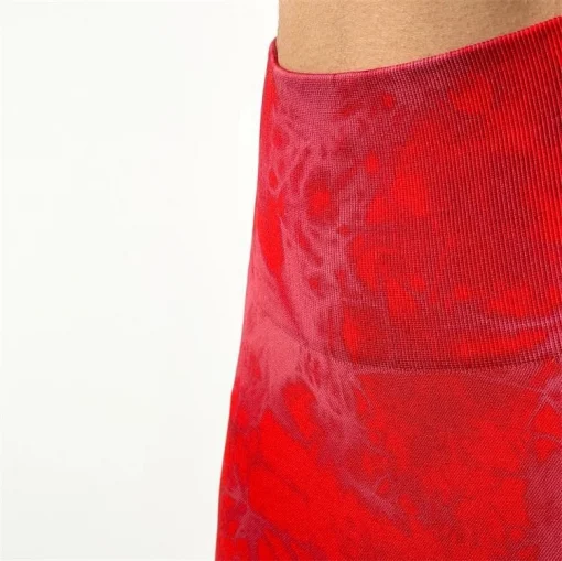 Colanti Tie Dye seamless sport cu talie inalta FITINT Hurricane Red
