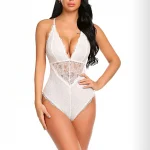 Lenjerie sexy tip body FITINT Lisabona cu dantela Alb 2025 10