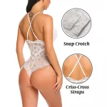 Lenjerie sexy tip body FITINT Lisabona cu dantela Alb 2025 20