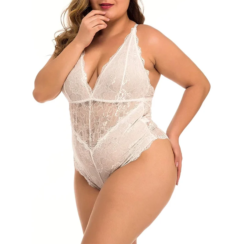 Lenjerie sexy tip body FITINT Lisabona cu dantela Alb 2025 7
