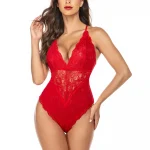 Lenjerie sexy tip body FITINT Lisabona cu dantela Rosu 2025 20