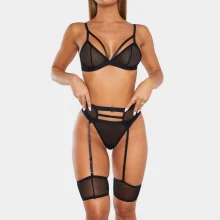 Lenjerie sexy cu hamuri si plasa FITINT 4 piese harness 2024 5