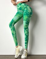 Colanti cu talie inalta FITINT Hurricane Tie Dye Verde 2023 18