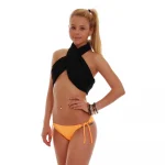Slip bikini galben brazilian reglabil cu snur 2023 12