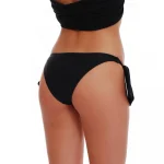 Slip bikini negru brazilian reglabil cu snur lat 2023 5